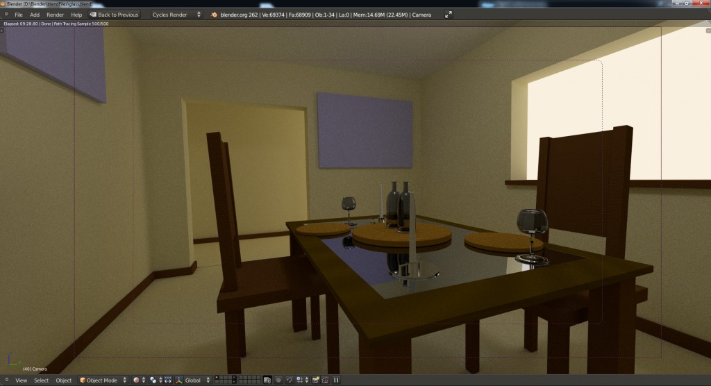 Table and Chairs in a Room cycles Engine  preview image 1